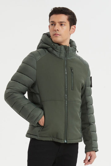 Blouson bi - matière à capuche RAUL