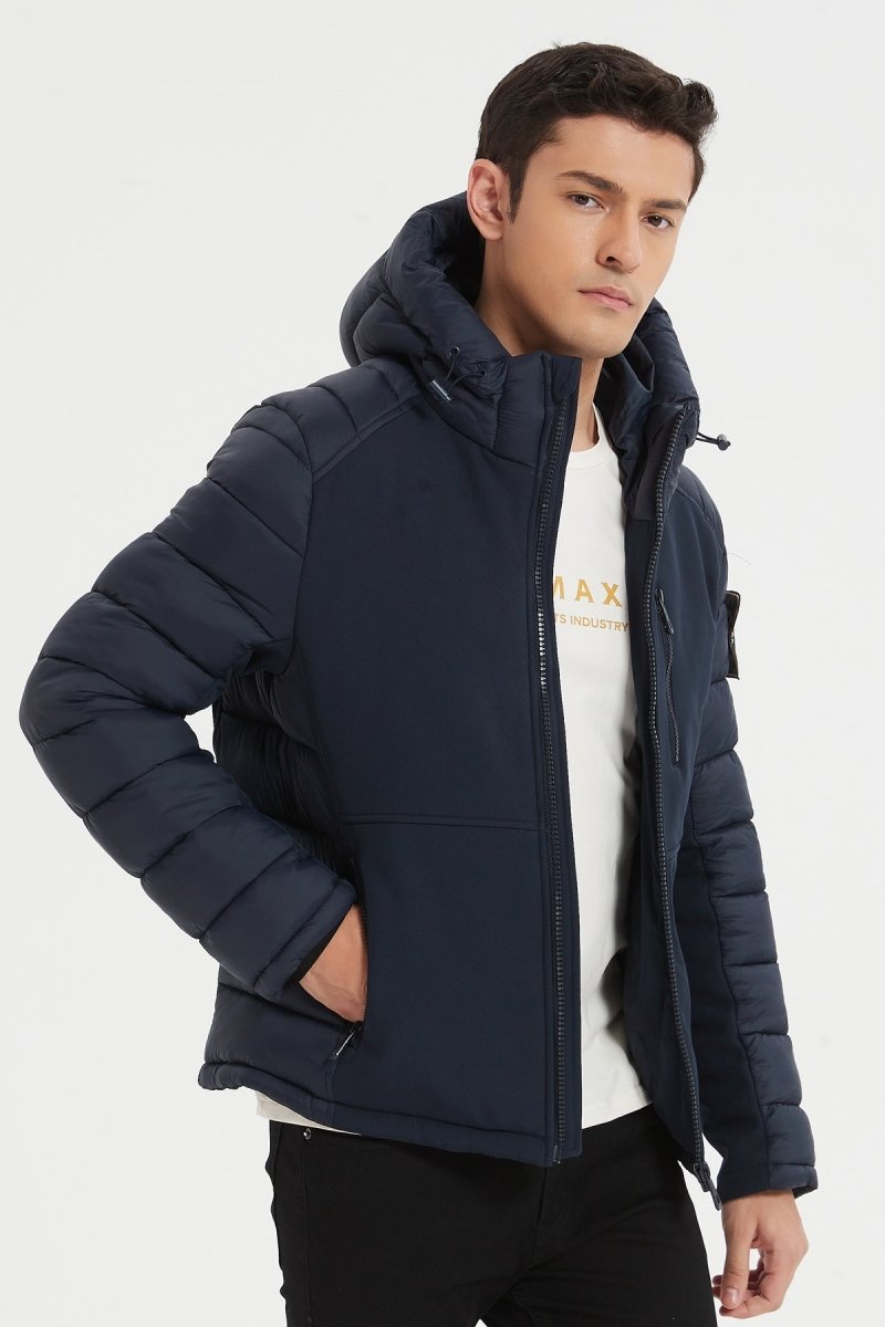 Blouson bi - matière à capuche RAUL