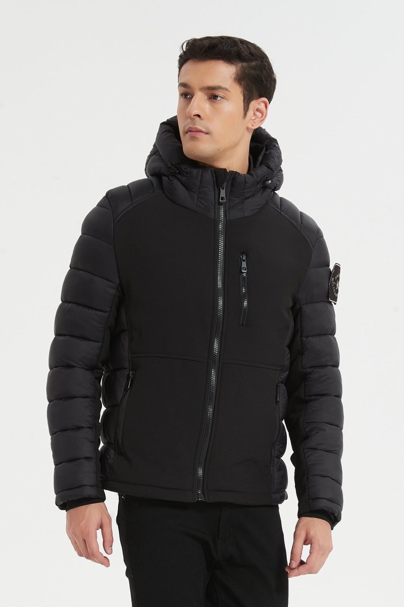 Blouson bi - matière à capuche RAUL