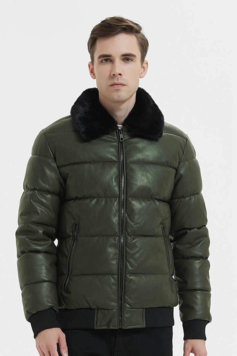 Doudoune d hiver avec large col a fourrure pour homme Kymaxx