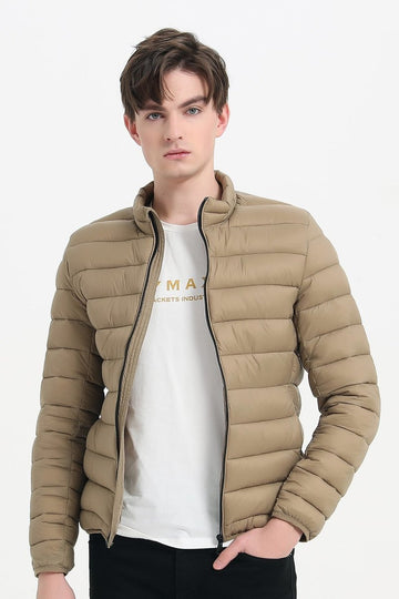 Doudoune col montant beige ACHIL