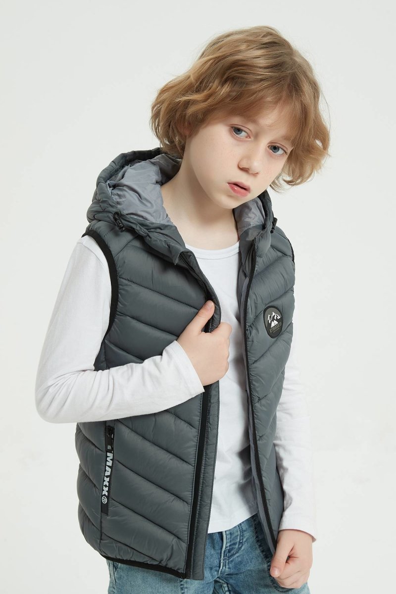 Doudoune enfant sans manches gris JUN JR