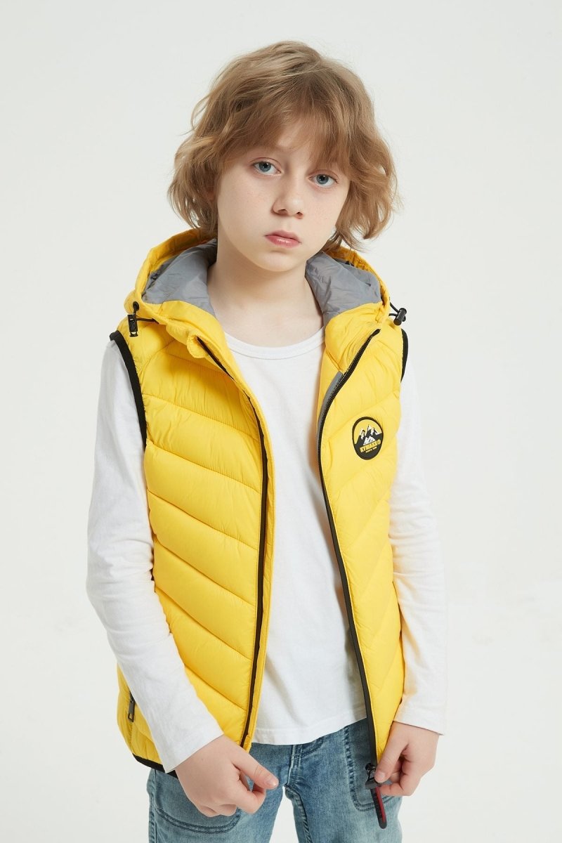 Doudoune enfant sans manches jaune clair JUN JR