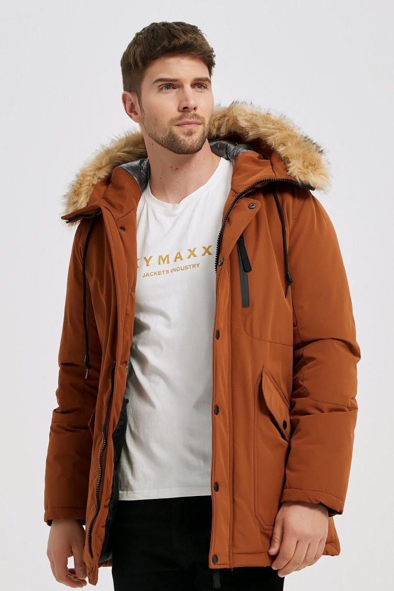 HANZANGL manteau de fourrure hommes grande taille 2022 hiver optique Parkas  vestes à capuche doublure poignées