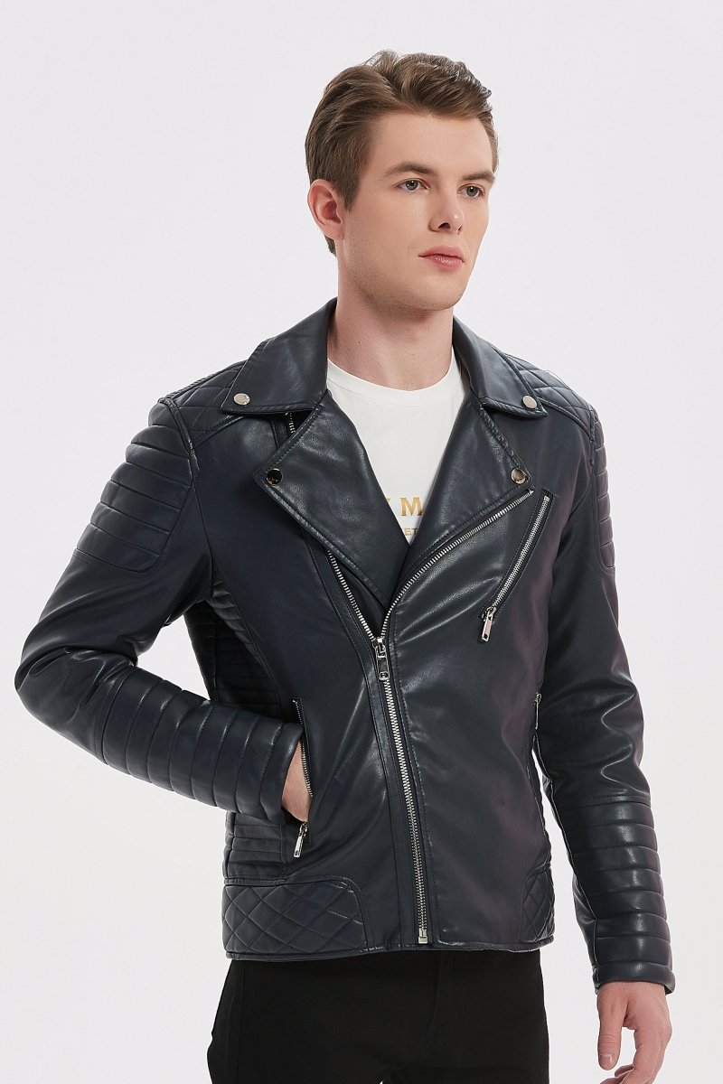 Veste en simili cuir noire ANDERS